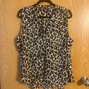 Vince Camuto Sleeveless Leopard Print Blouse